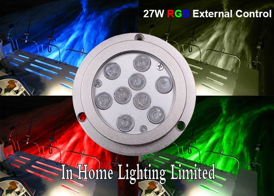 luce IP68, luce subacquea della barca di 27W Bluetooth RGB LED dell'acciaio inossidabile