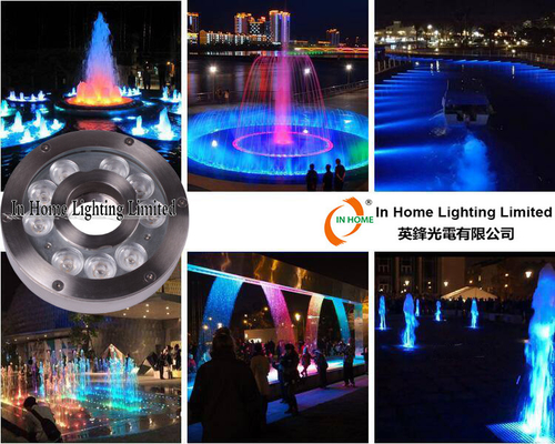 La fontana subacquea di RGB 9W/27W LED si accende con le luci dello stagno del regolatore/LED di rf